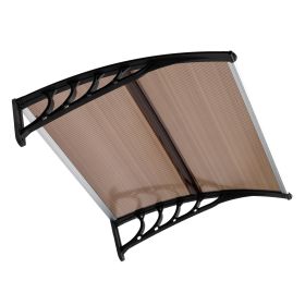40*38in Household Application Door & Window Rain Cover Eaves Brown Board & Black Holder