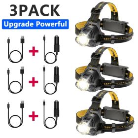 99000000LM Stärkste Wiederaufladbare Stirnlampe Superhelles LED Kopf Taschenlamp (Option: 3Pcs)